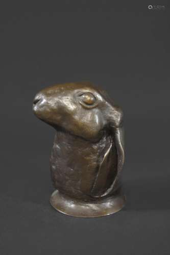 CONTEMPORARY BRONZE HARE - SIGNED a modern bronze sculpture ...