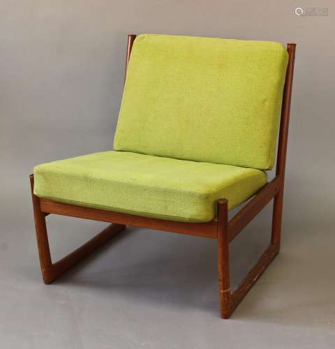 FF CAFFRANCE - DANISH DESIGNER CHAIR a teak low chair with s...