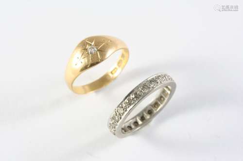 A DIAMOND FULL CIRCLE ETERNITY RING mounted with single-cut ...