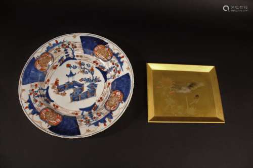 JAPANESE LACQUER DISH - SIGNED probably Meiji period, the gi...