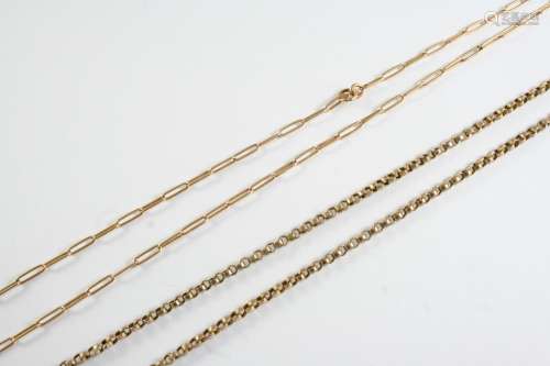A GOLD CIRCULAR LINK CHAIN NECKLACE 48cm long, 7.7 grams, to...