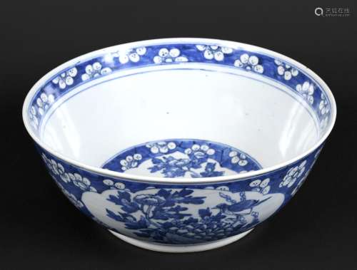 LARGE CHINESE BOWL a large 19thc blue and white porcelain bo...