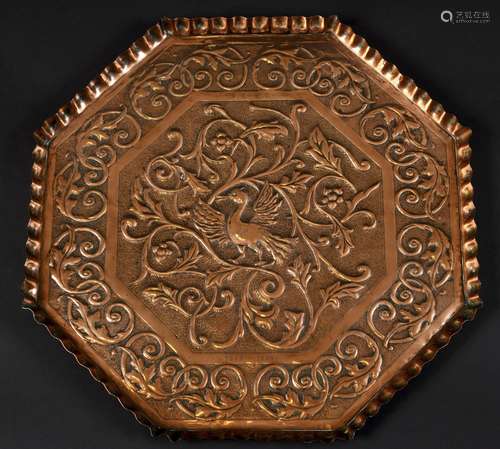 ARTS & CRAFTS COPPER TRAY - 1898 in the manner of John Pears...