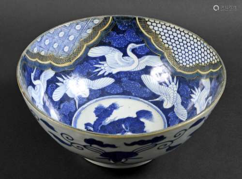 LARGE JAPANESE ARITA PORCELAIN BOWL a 19thc bowl painted to ...