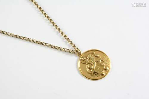A 9CT GOLD ST. CHRISTOPHER PENDANT hallmarked for Birmingham...