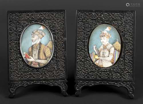 INDIAN SCHOOL PAINTED MINIATURES possibly Punjab, with two p...