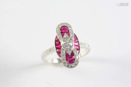 A RUBY AND DIAMOND CLUSTER RING the collet set circular-cut ...