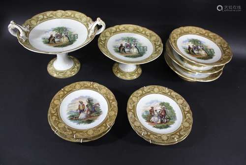 19THC PRATTWARE DESSERT SERVICE pattern 704 and probably by ...