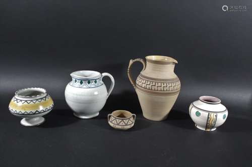 EARLY POOLE POTTERY - CARTER/STABLER/ADAMS five early pieces...