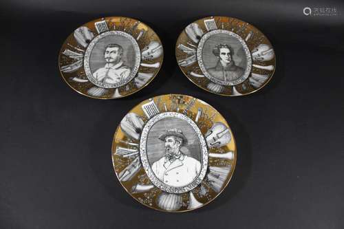 FORNASETTI PLATES - GRANDI MAESTRI three Grandi Maestri plat...