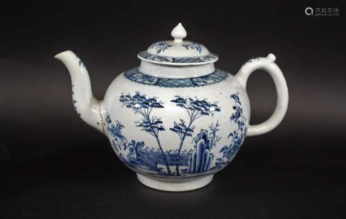 18THC WORCESTER PUNCH POT a large punch pot painted in the P...