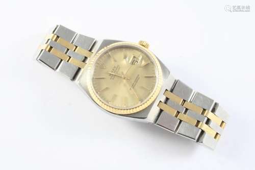 A GENTLEMAN'S STAINLESS STEEL AND GOLD OYSTERQUARTZ DATEJUST...