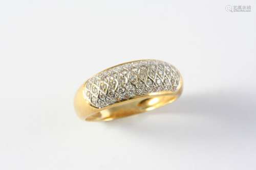 A DIAMOND HALF HOOP RING mounted with circular-cut diamonds,...