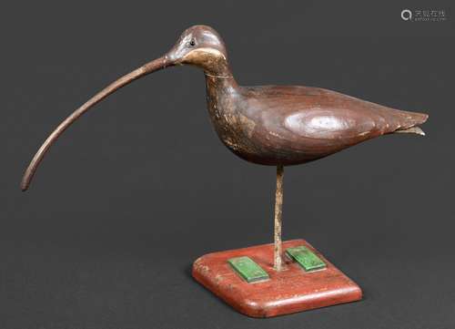 GUY TAPLIN - CARVED WOODEN CURLEW a large painted wooden mod...