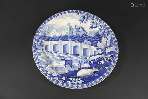 LARGE PEARLWARE DISH circa 1820-30, a large circular dish wi...