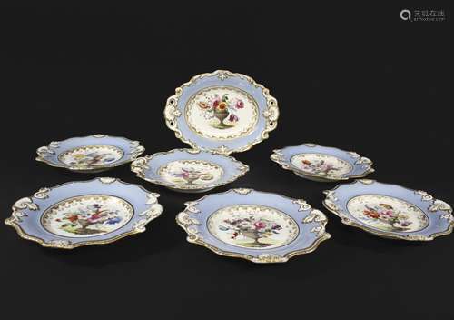 19THC MINTON ENGLISH PART DESSERT SERVICE including an oval ...