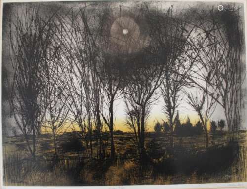 •WALTER HOYLE (1922-2000) WINTER TREES Etching with aquatint...