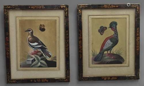 TWO BASSO RELIEVO ORNITHOLOGICAL STUDIES IN THE MANNER OF SA...
