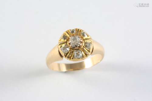 A DIAMOND CLUSTER RING the rose-cut diamond is set within a ...