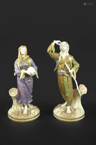 RARE PAIR OF ROYAL WORCESTER INDIAN FIGURES an unusual pair ...