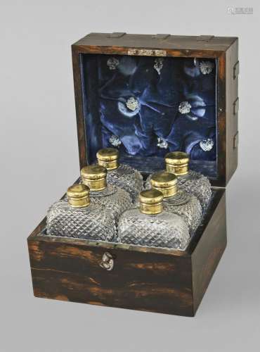 A FINE VICTORIAN COROMANDEL PERFUME BOX, the rectangular box...