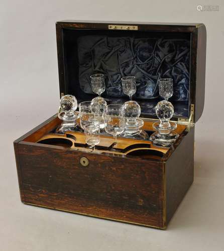 A VICTORIAN COROMANDEL DECANTER BOX BY PARKINS AND GOTTO. th...