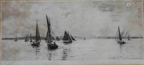 WILLIAM LIONEL WYLLIE, RA (1851-1931) OFF THE ISLE OF WIGHT ...