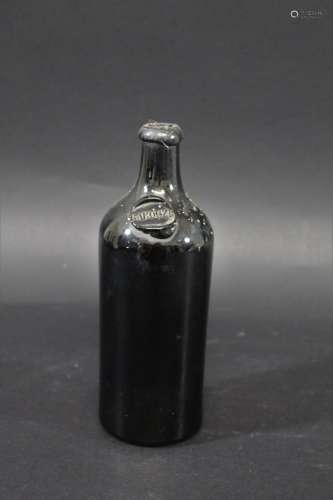 EARLY 19THC CONTINENTAL BOTTLE - RAKOCZY the black glass bot...