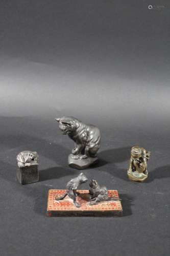 AFTER ANTOINE-LOUIS BARYE - BRONZE CAT a small bronze model ...