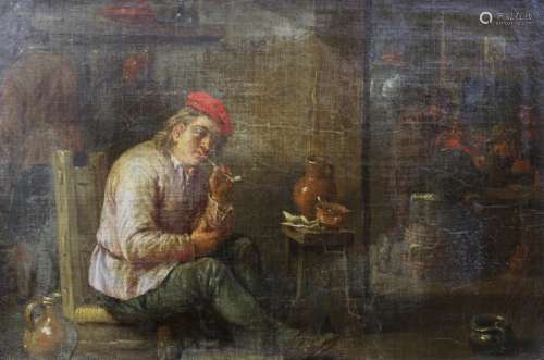 FOLLOWER OF DAVID TENIERS THE YOUNGER (1610-1690) MAN SMOKIN...