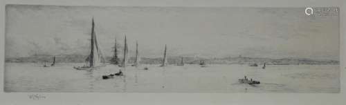 WILLIAM LIONEL WYLLIE, RA (1851-1931) RYDE: YACHTS ON THE SO...