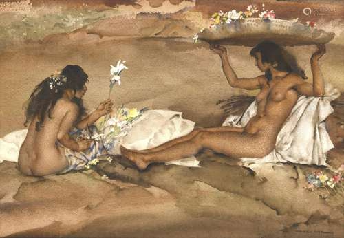 •SIR WILLIAM RUSSELL FLINT, RA, PRWS (1880-1969) NAMELESS FL...