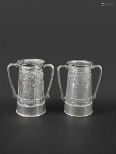PAIR OF LIBERTY TUDRIC TWO HANDLED VASES designed by David V...
