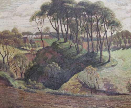 •ANDREW HEALEY HISLOP (1887-1954) LANDSCAPE NEAR EDINBURGH S...