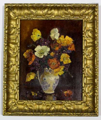 MARY E. ODDIE (Fl.1931-1937) ICELAND POPPIES Signed, oil on ...