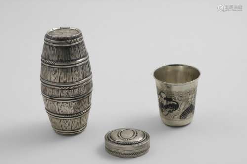 A RUSSIAN NIELLOWORK BEAKER Moscow 1875, a Continental doubl...