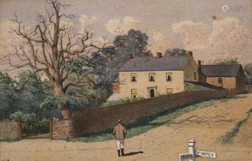 HARRY FRIER (1849-1921) HOUSE AT A JUNCTION ON THE BRIDGWATE...