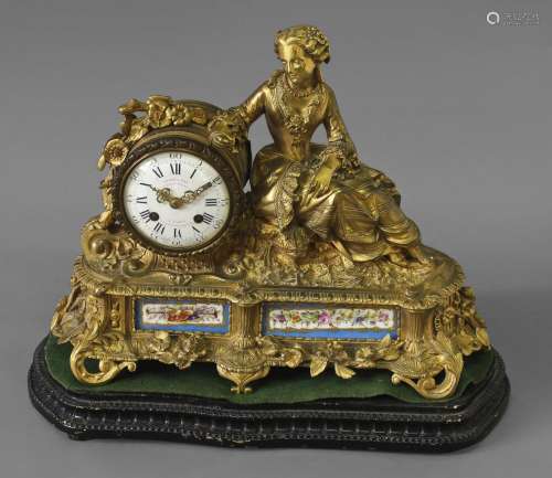 A FRENCH 'PALAIS ROYAL' ORMOLU MANTLE CLOCK BY LE ROY, the 8...