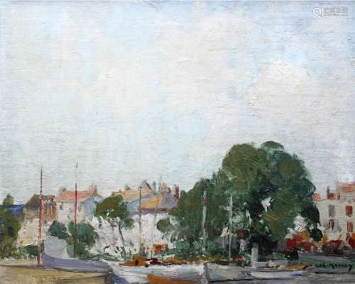 •WILLIAM LEE HANKEY, RWS (1869-1952) LA ROCHELLE Signed, oil...