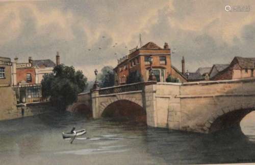 HARRY FRIER (1849-1921) TAUNTON: OLD TOWN BRIDGE; PART OF TH...