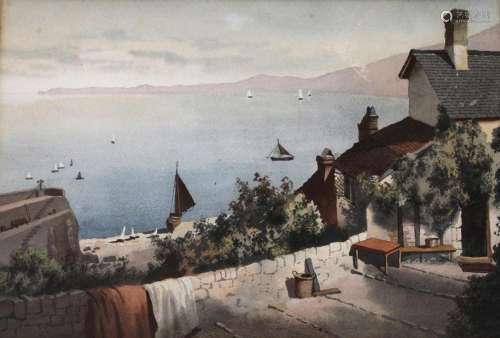 HARRY FRIER (1849-1921) ROSE COTTAGE, CLOVELLY Watercolour a...