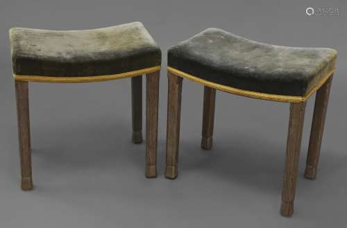 PAIR OF CORONATION STOOLS - QUEEN ELIZABETH a pair of limed ...