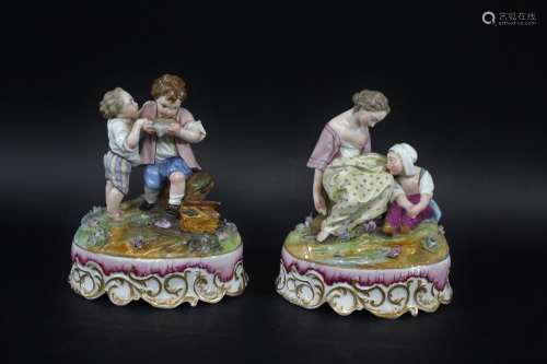 PAIR OF MEISSEN FIGURE GROUPS a pair of 20thc figure groups ...