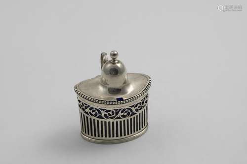 AN EARLY 19TH CENTURY DUTCH MUSTARD POT with pierced sides, ...