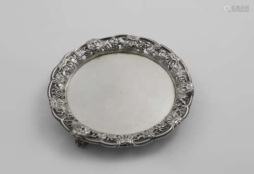 A GEORGE II WAITER of lobed circular outline with an openwor...