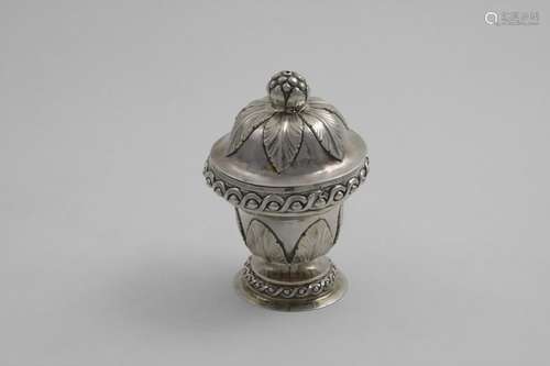 A LATE 18TH CENTURY ITALIAN SUGAR VASE AND COVER with repous...