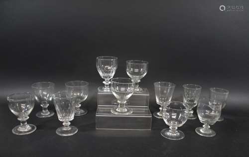 19THC GLASS RUMMMERS twelve various glass rummers including ...