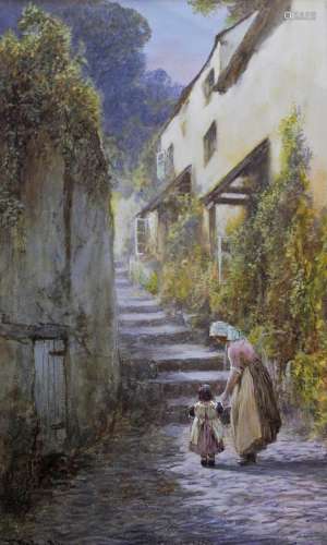 JOHN WHITE (1851-1933) OUT FOR A LITTLE WALK Signed, waterco...