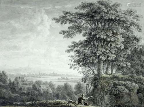 ANTHONY DEVIS (1729-1817) A DISTANT VIEW OF SHAFTESBURY FROM...