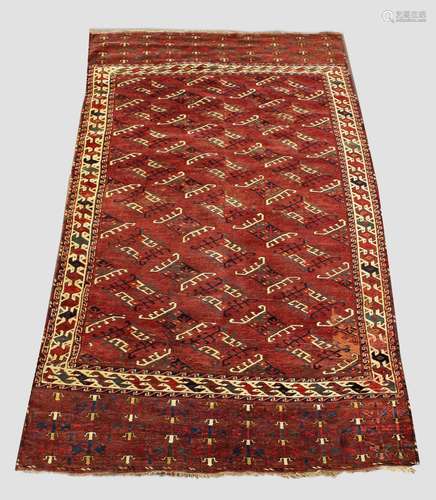 YOMUT TURKMEN MAIN CARPET, east Caspian region, 1850 or earl...